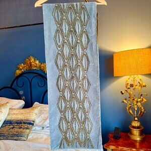 Velvet Taupe with Bronze Beading Table Runner